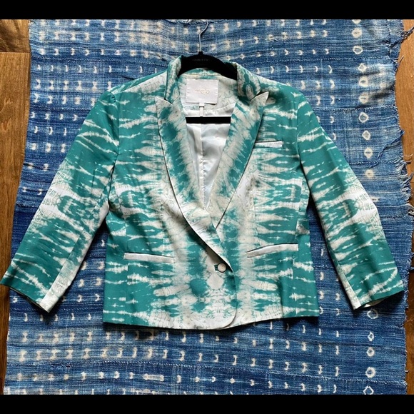 MAJE Green Tie Dye Blazer 36/M - Picture 2 of 4